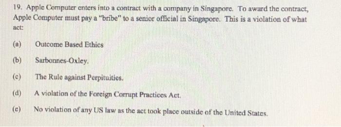 Here was question 19 to be used to answer