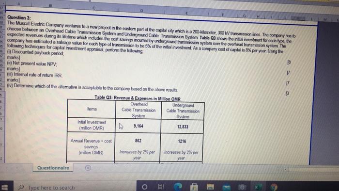 Question 3: 50 The Muscat Electric Company