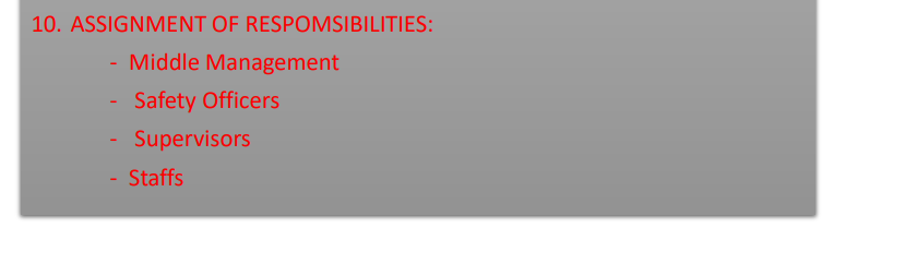 Create an OSH project using this format. REPORT