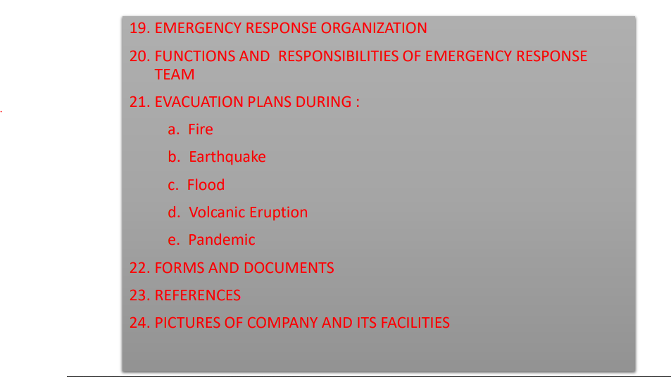 Create an OSH project using this format. REPORT