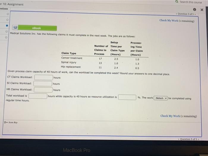 a Search this course er 10: Assignment estions X