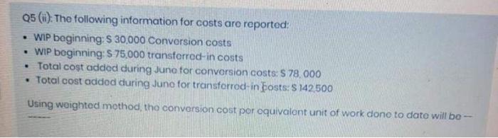 cost accounting problem, please answer showing
