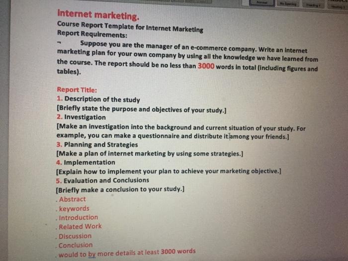 Please help us to write a report about internet