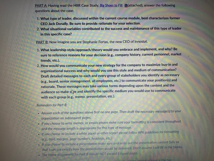 the case study is called : Big Shoes to Fill by