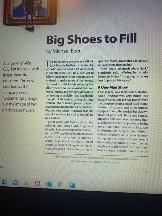 the case study is called : Big Shoes to Fill by