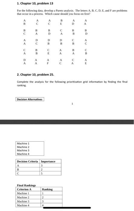 1. Chapter 10, problem 13 For the following data,