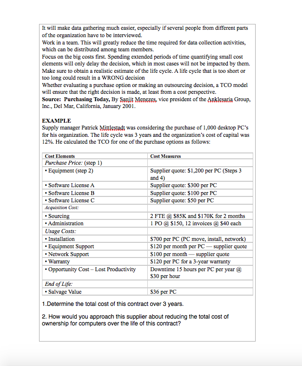 Your Assignment Purchasing manager Meg Tilley is