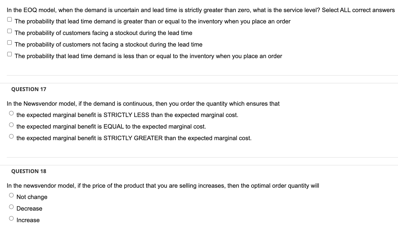 In the EOQ model, when the demand is uncertain