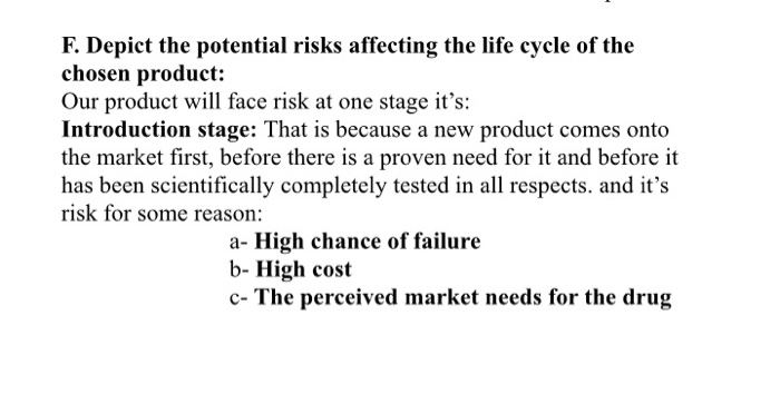 based on this product and those risks Identify 2