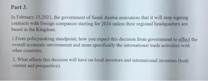 Part 3 In February 15,2021, the government of