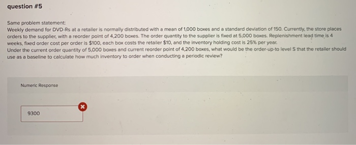 help please question #5 Same problem statement: