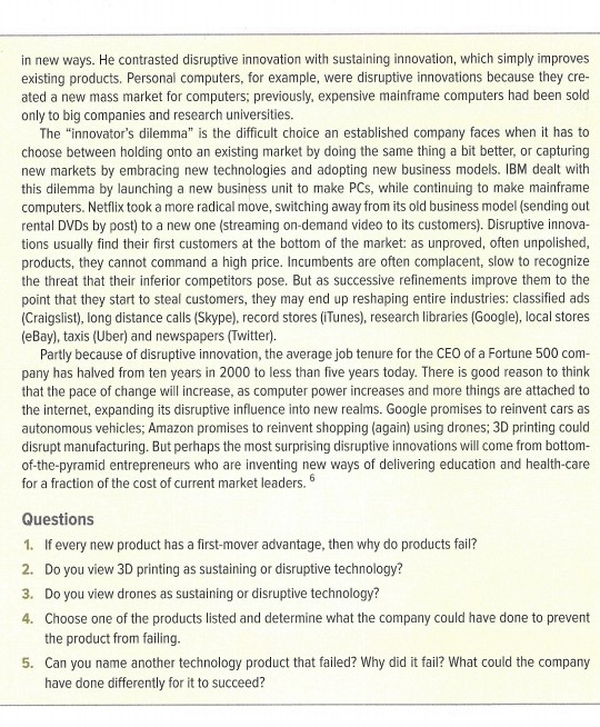 Answer: 5 questions at the END the case study f