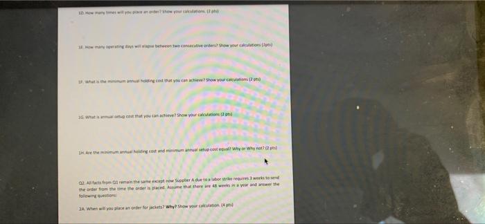 Q1. Let's say you work at The North Face retail