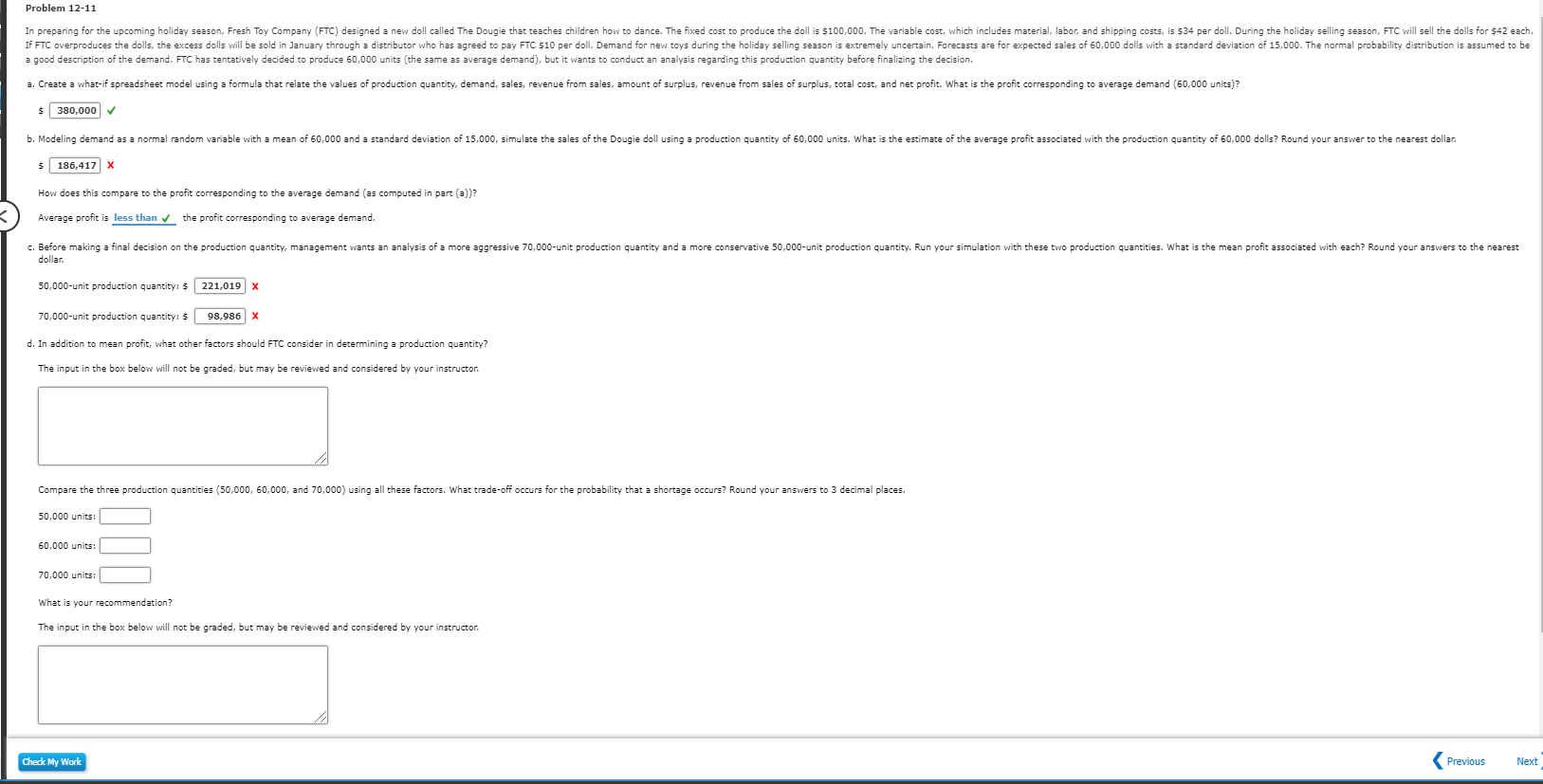 Problem 12-11 In preparing for the upcoming