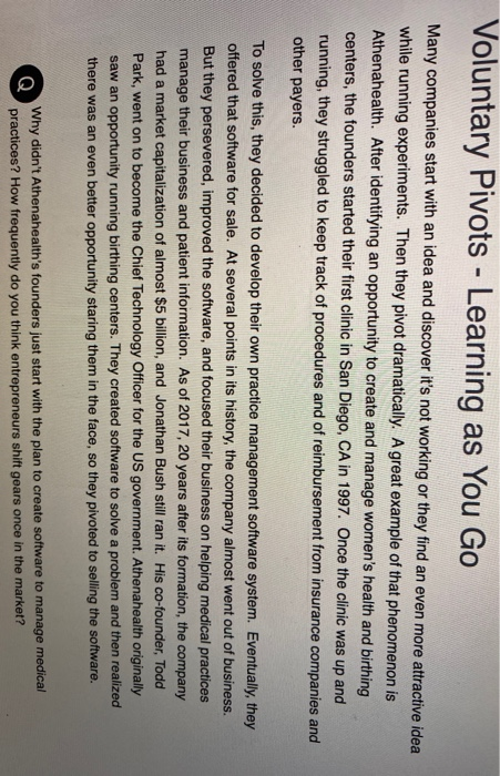 Voluntary Pivots - Learning as You Go Many