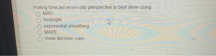 Putting forecast errors into perspective is best