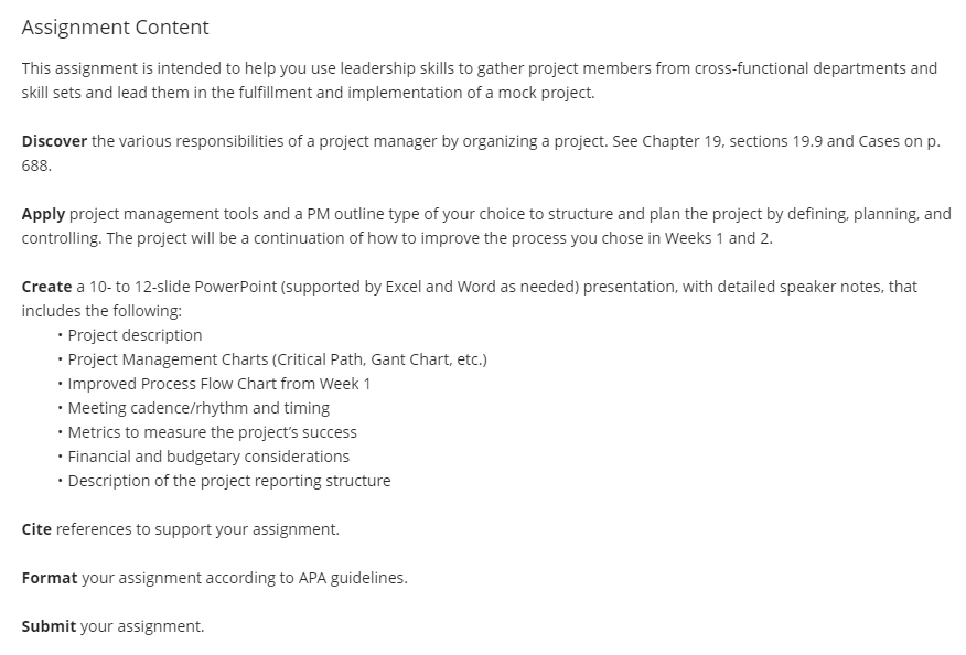 The process is "A procurement Process" Assignment