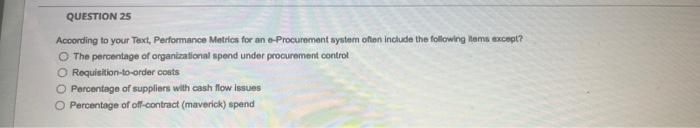 Acoording to your Text, Performance Matries for