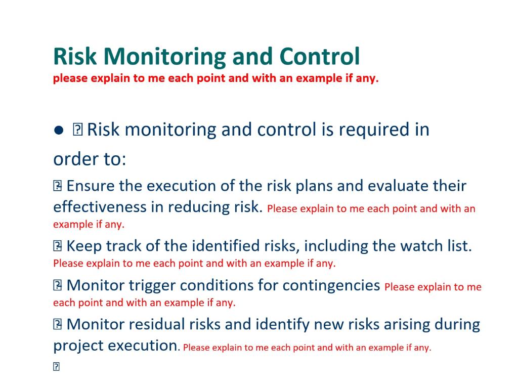 Risk Monitoring and Control please explain to me