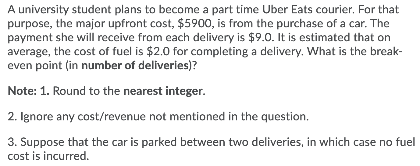 Please help asap A university student plans to