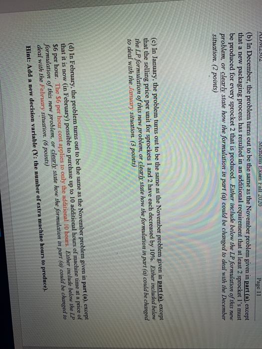 Part e, f, g, h please thank you Acme sells two