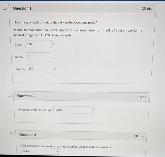 Problem Statement The Pyrotec Company produces