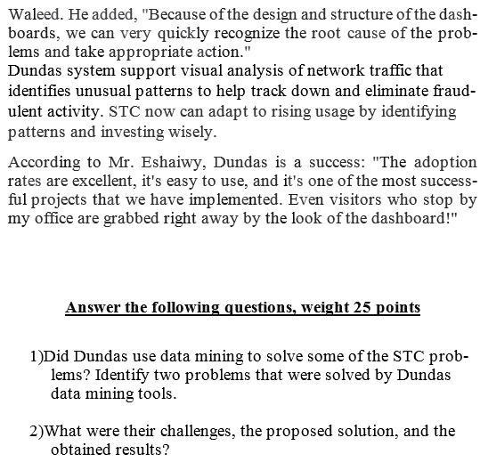 Read the following case study, and the four