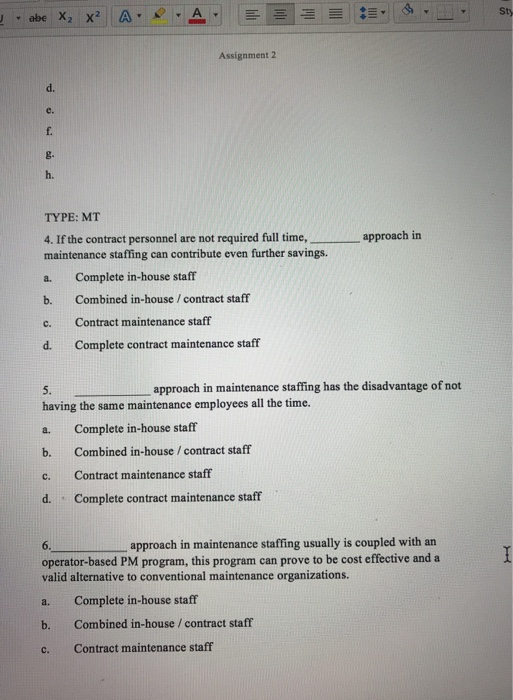 Assignment 2 Name: HCT NO.: TYPE: MA 1.Identify