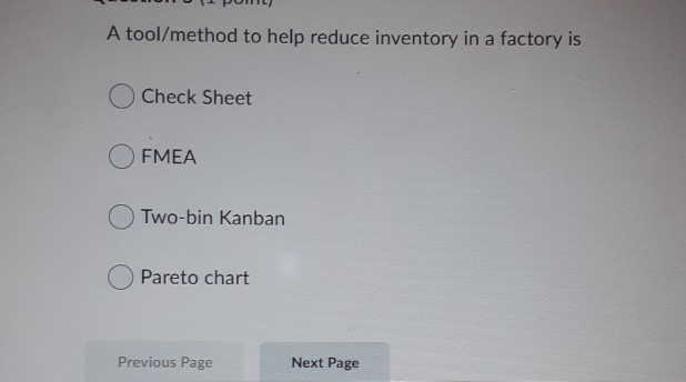 A tool/method to help reduce inventory in a
