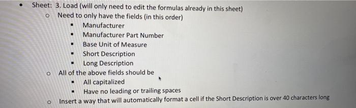 o . Sheet: 3. Load (will only need to edit the