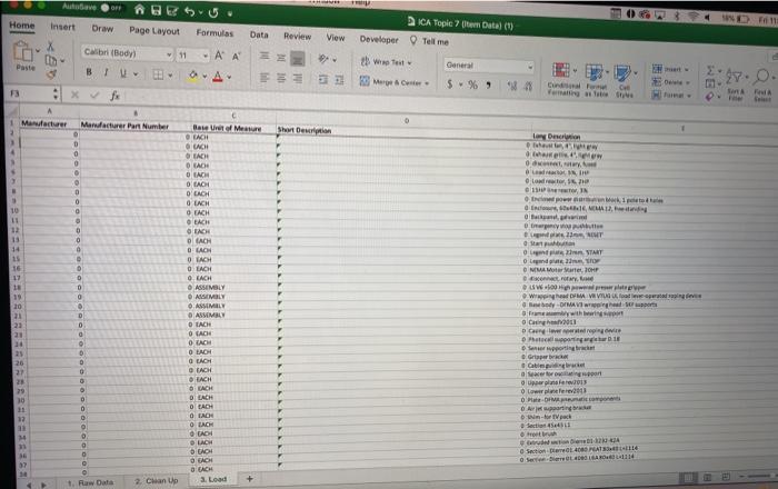 o . Sheet: 3. Load (will only need to edit the