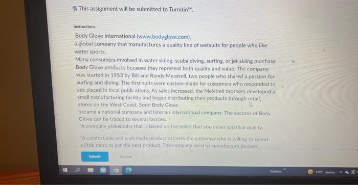 Fhis assignment will be submitted to Turnitin