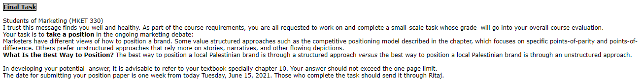 hello ,,, please help me in this final task Final