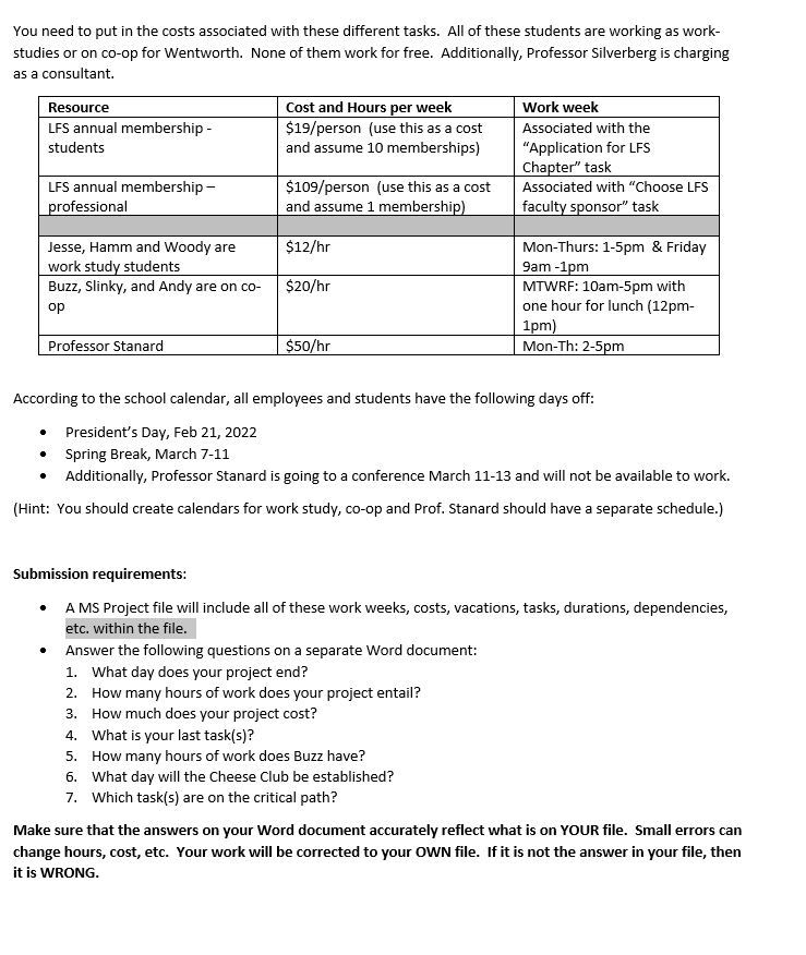 For this assignment, you will use Microsoft