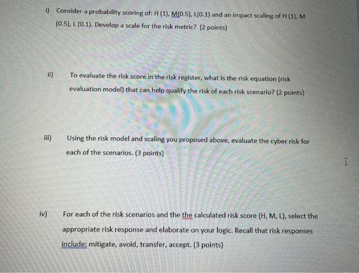 please answer it. Consider the following risk