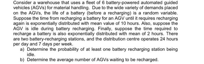 Operations Research 2 course Consider a warehouse
