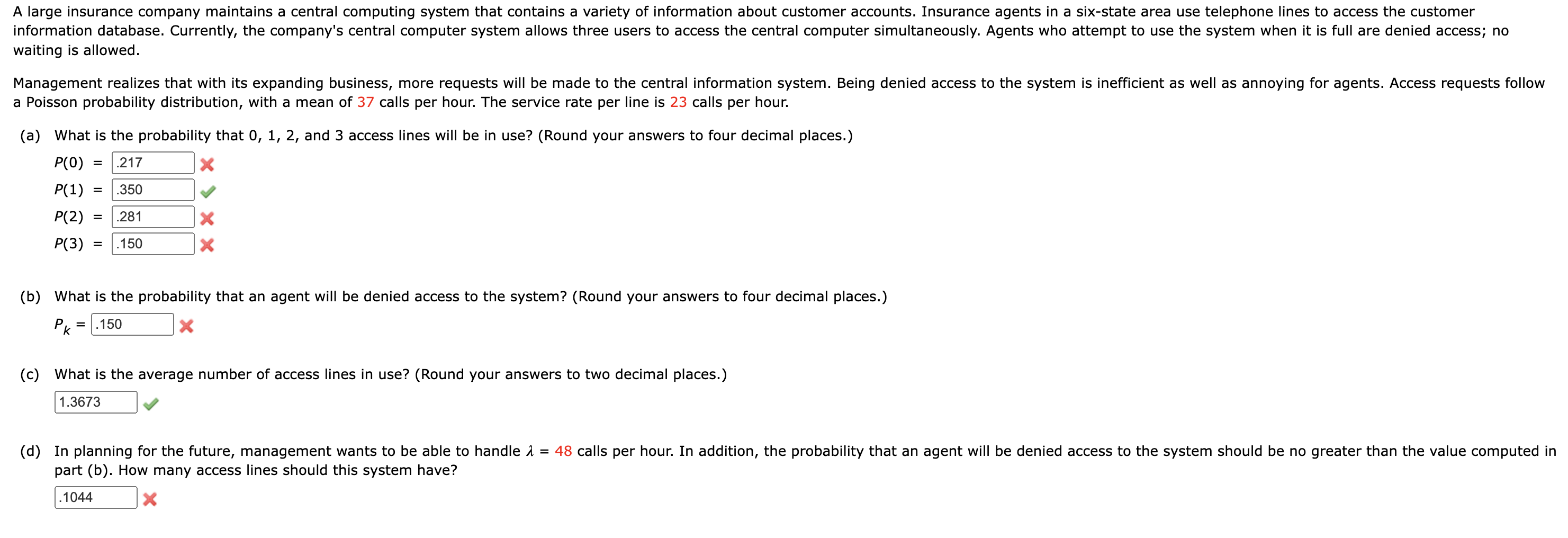 waiting is allowed. a Poisson probability
