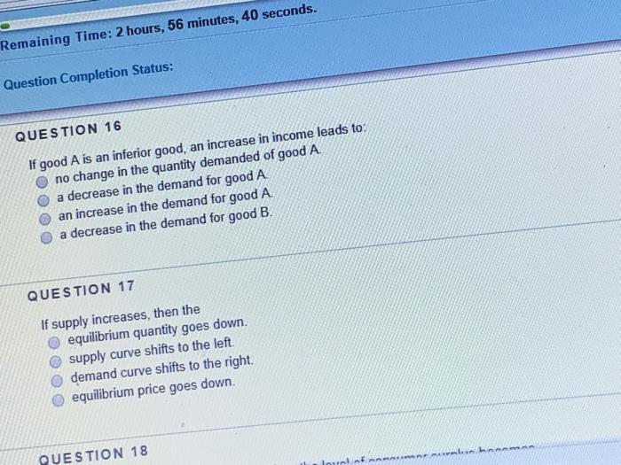 Remaining Time: 2 hours, 56 minutes, 40 seconds.