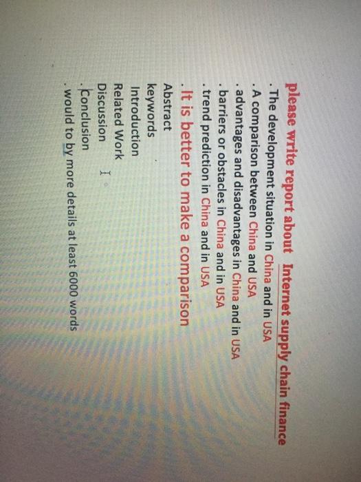 I Need 6000 words Please write a report about the