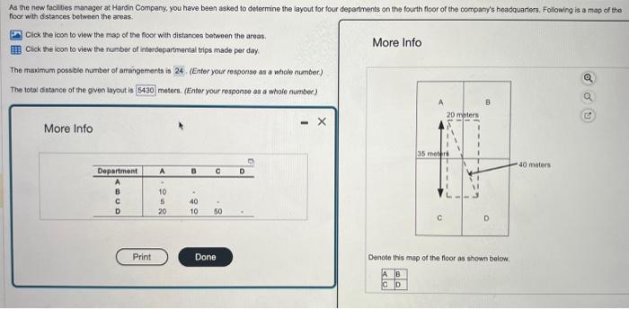 foor with dstances between the areas