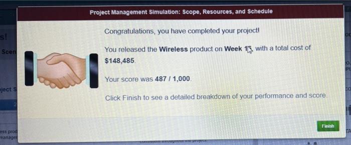 prepare a simulation report. Project Management