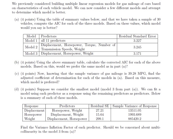 We previously considered building multiple linear