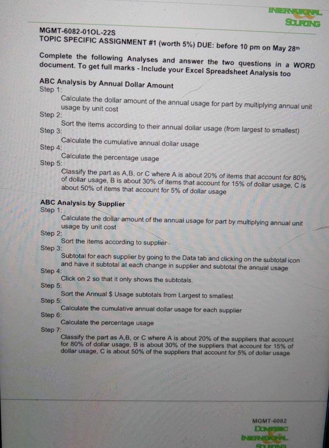 K DOMENIC INTERNICIONAL SOURCING Topic Specific