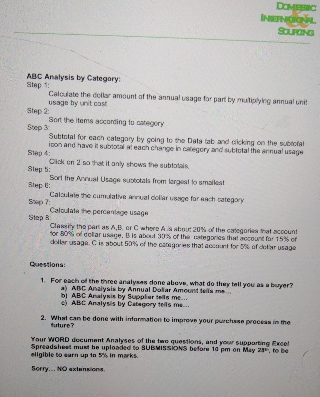 K DOMENIC INTERNICIONAL SOURCING Topic Specific