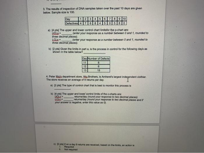 please answer all parts in question 3 and