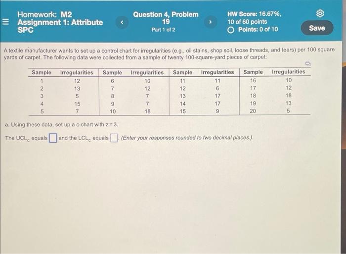 Homework: M2 Assignment 1: Attribute SPC Sample 1