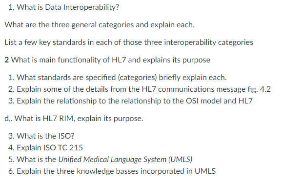 1. What is Data Interoperability? What are the