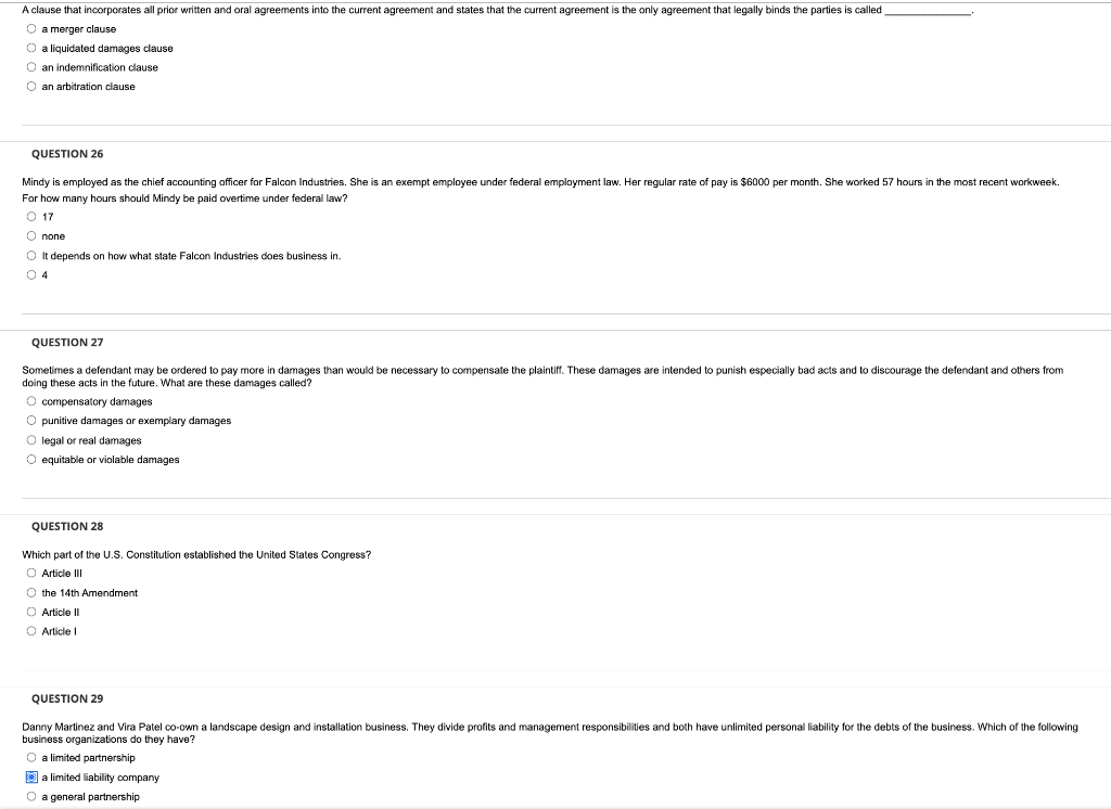 no need to answer question 28 0 A clause that