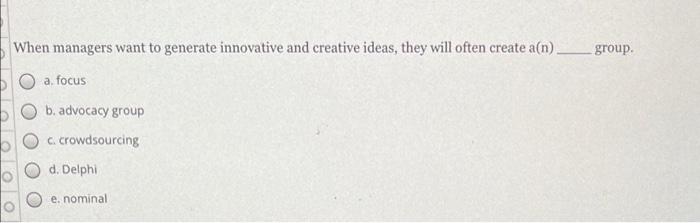 When managers want to generate innovative and