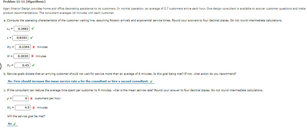 Problem 11-11 (Algorithmic) Agan Interior Design